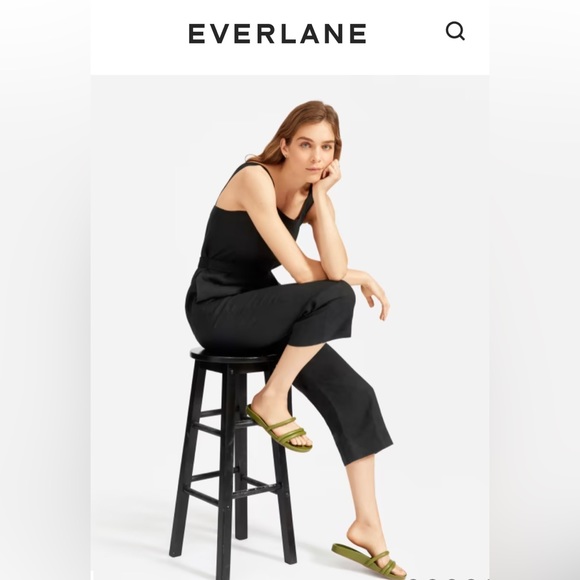 Everlane Pants - Everlane The Linen Square Neck Jumpsuit in Black ⚫️ Size 2